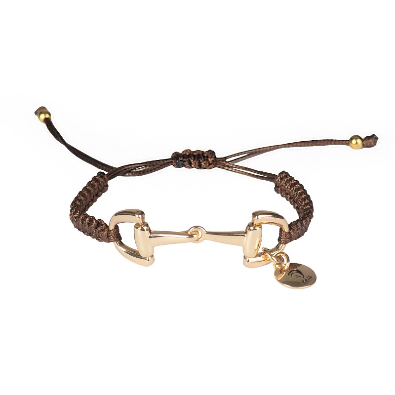 Armband gevlochten bruin/goud